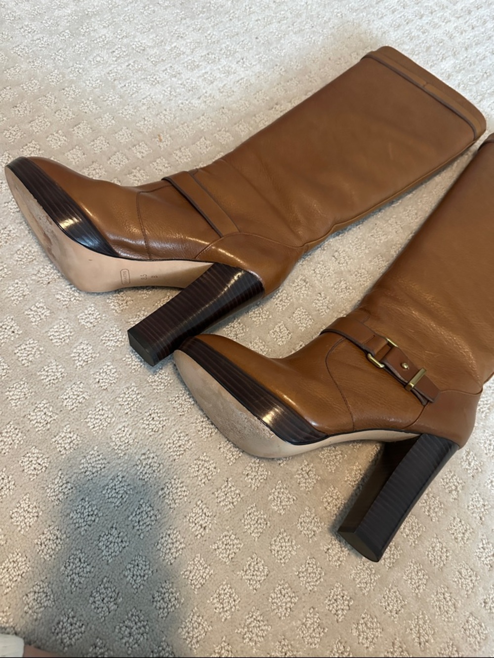 Coach Tall Cognac Leather Over-the-Knee Boots - Picture 5 of 6